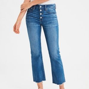 AEO High-Waisted Flare Crop Jeans